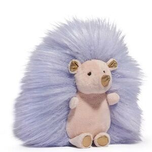 New FAO Schwartz Purple Hedgehog Plushie Stuffed Animal Lavender Gold Soft F.A.O
